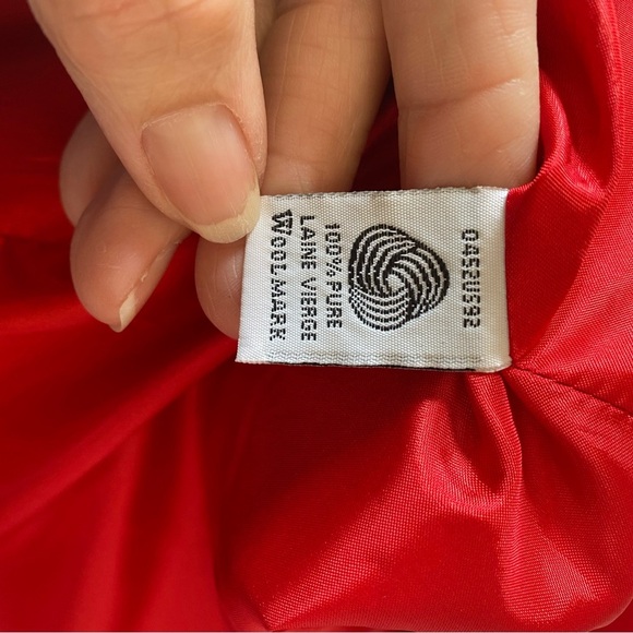 Vintage Pendleton Women's Classic Red Blazer Pure Virgin Wool Notch Collar Sz 14 - Picture 10 of 10